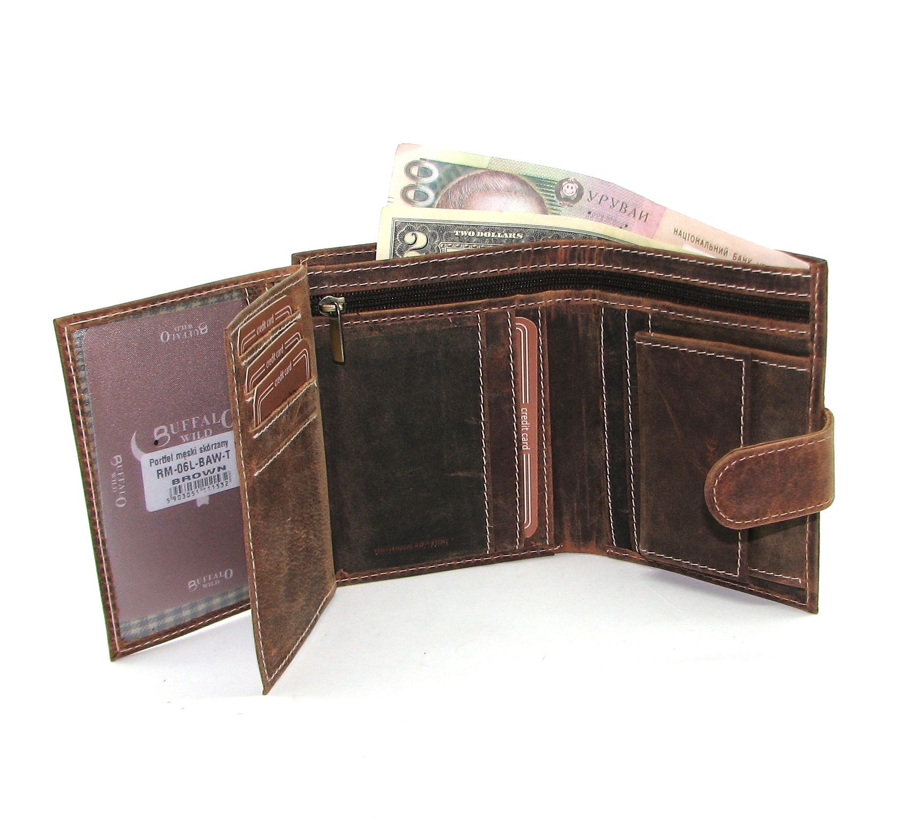 Кошелек мужской Buffalo Wild RM-06L-BAW-T-1532 Brown Кошелек мужской Buffalo Wild RM-06L-BAW-T-1532 Brown